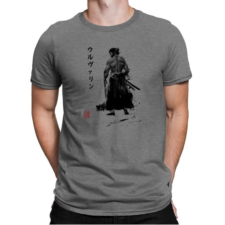 Immortal Samurai Sumi-e - Sumi Ink Wars - Mens Premium T-Shirts RIPT Apparel Small / Heather Grey