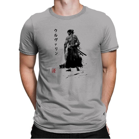 Immortal Samurai Sumi-e - Sumi Ink Wars - Mens Premium T-Shirts RIPT Apparel Small / Light Grey