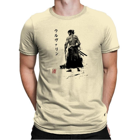 Immortal Samurai Sumi-e - Sumi Ink Wars - Mens Premium T-Shirts RIPT Apparel Small / Natural