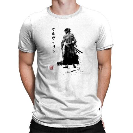 Immortal Samurai Sumi-e - Sumi Ink Wars - Mens Premium T-Shirts RIPT Apparel Small / White