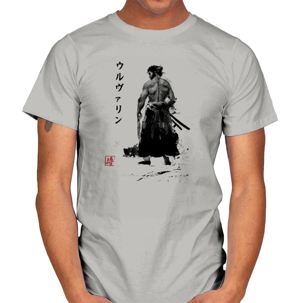 Immortal Samurai Sumi-e - Sumi Ink Wars - Mens T-Shirts RIPT Apparel Small / Ice Grey