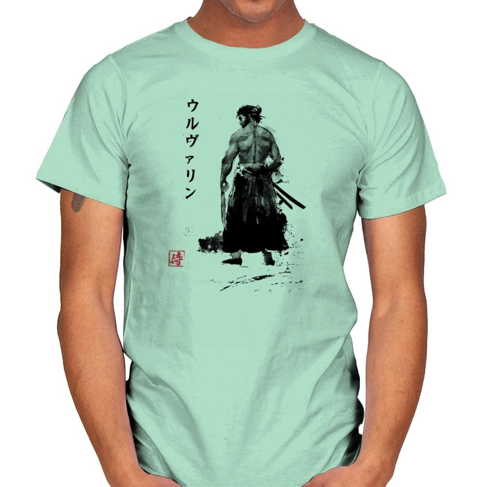 Immortal Samurai Sumi-e - Sumi Ink Wars - Mens T-Shirts RIPT Apparel Small / Mint Green