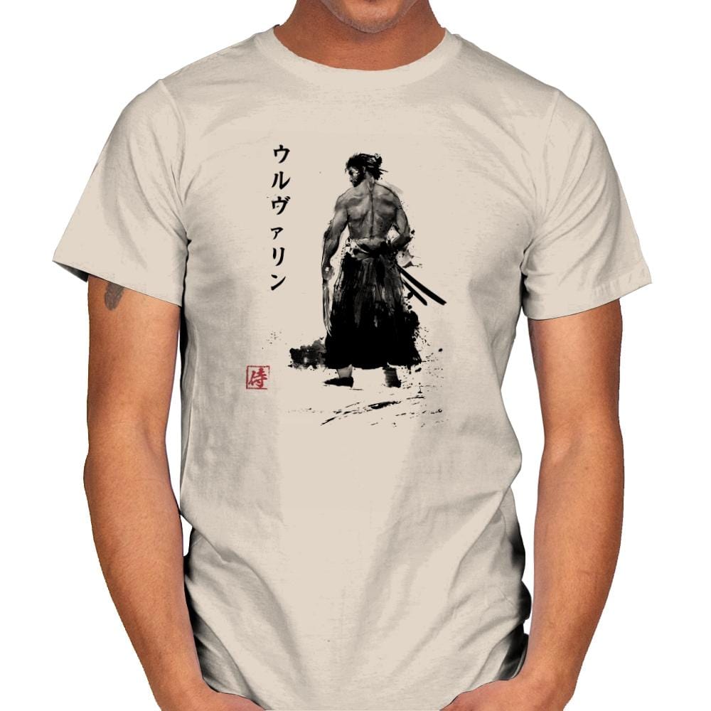 Immortal Samurai Sumi-e - Sumi Ink Wars - Mens T-Shirts RIPT Apparel Small / Natural