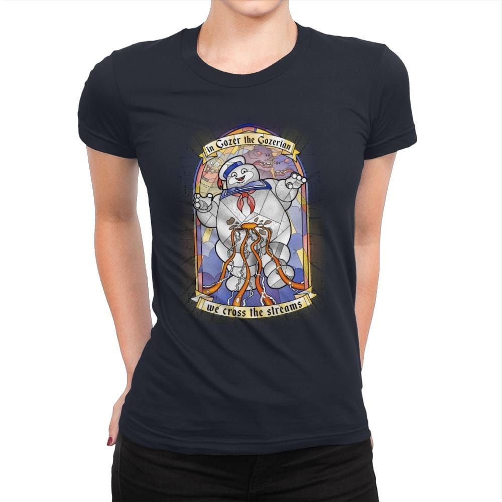 In Gozer we cross - Womens Premium T-Shirts RIPT Apparel Small / Midnight Navy