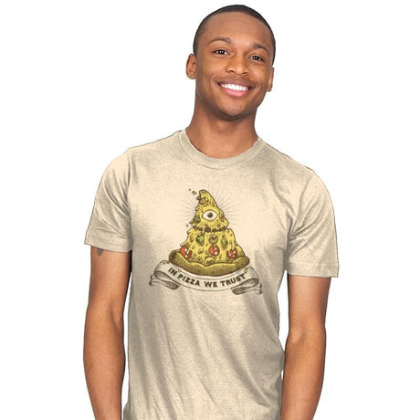 In Pizza We Trust - Mens T-Shirts RIPT Apparel Small / Natural