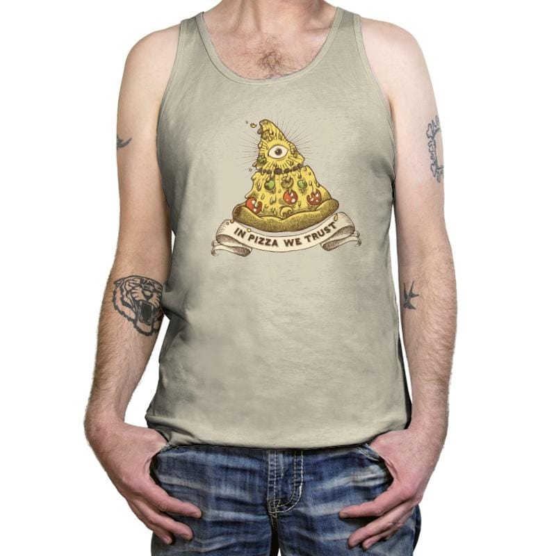In Pizza We Trust - Tanktop Tanktop RIPT Apparel X-Small / Oatmeal Triblend