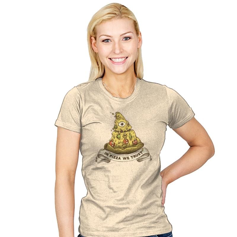 In Pizza We Trust - Womens T-Shirts RIPT Apparel Small / Natural