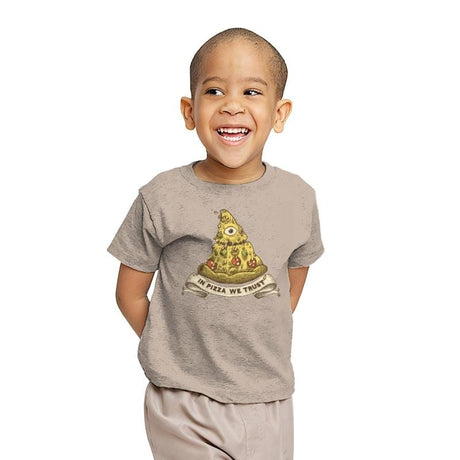 In Pizza We Trust - Youth T-Shirts RIPT Apparel X-small / Sand