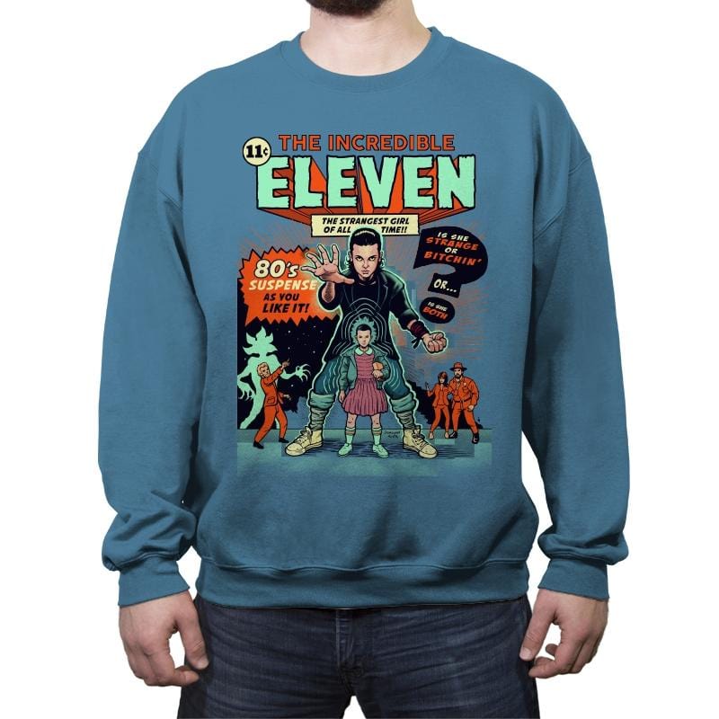 Incredible Eleven - Crew Neck Sweatshirt Crew Neck Sweatshirt RIPT Apparel Small / Indigo Blue