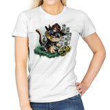 Indiana Cat - Womens T-Shirts RIPT Apparel Small / White