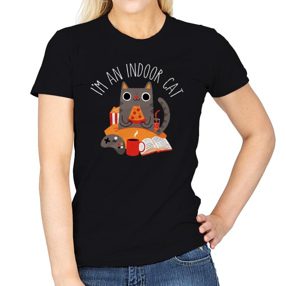 Indoor Cat - Womens T-Shirts RIPT Apparel Small / Black