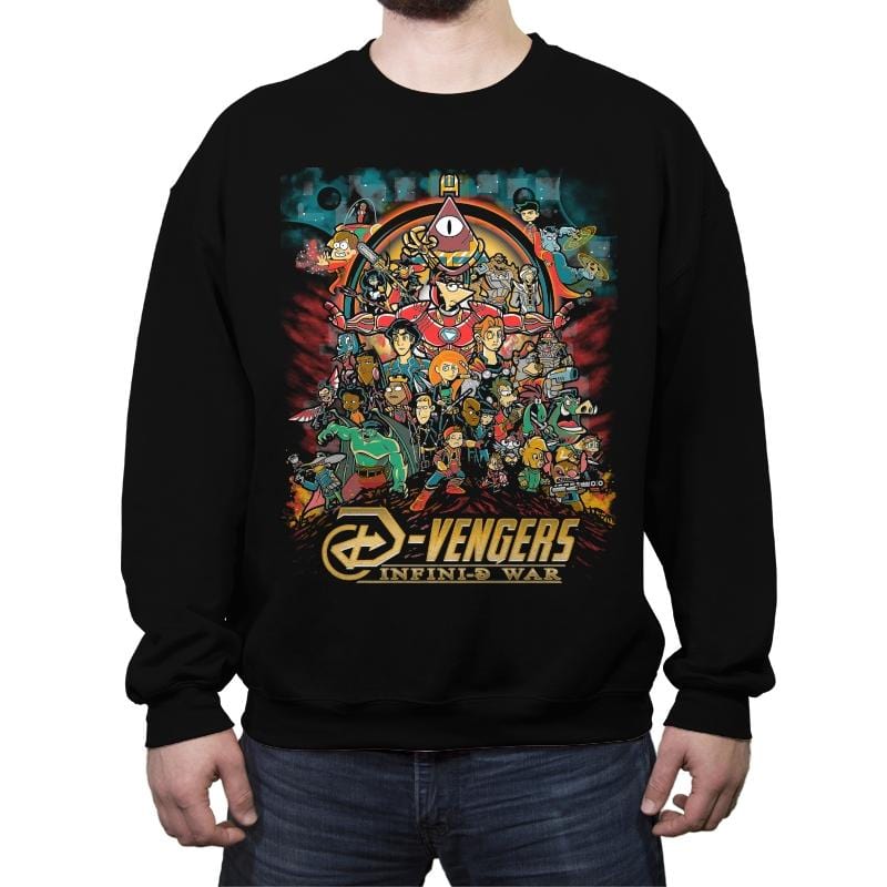 Infini-D War - Crew Neck Sweatshirt Crew Neck Sweatshirt RIPT Apparel Small / Black