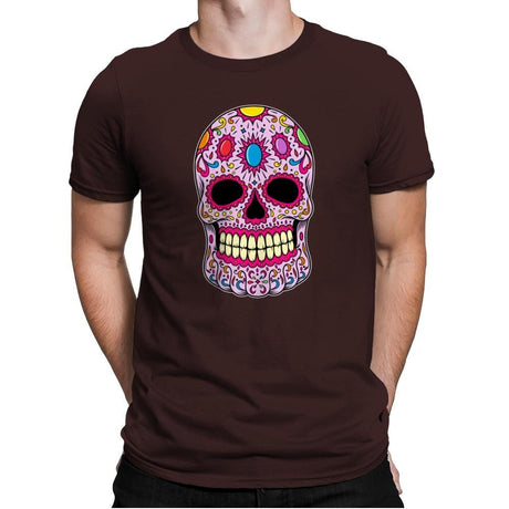 Infinity Calavera - Mens Premium T-Shirts RIPT Apparel Small / Dark Chocolate