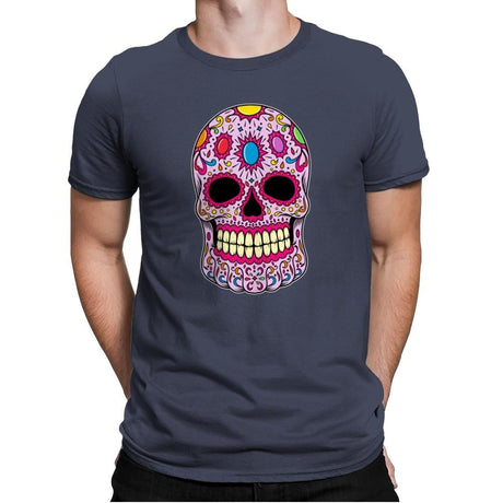 Infinity Calavera - Mens Premium T-Shirts RIPT Apparel Small / Indigo