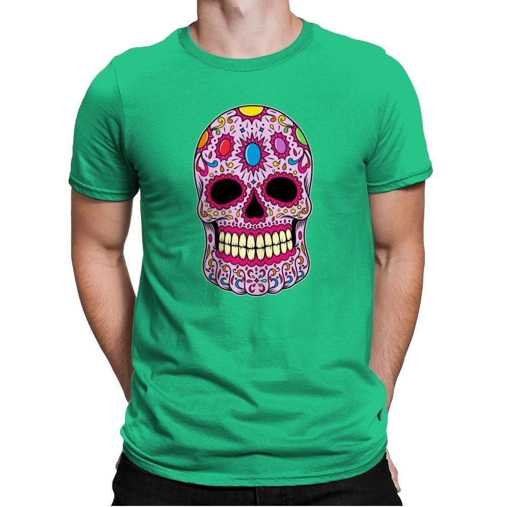 Infinity Calavera - Mens Premium T-Shirts RIPT Apparel Small / Kelly Green
