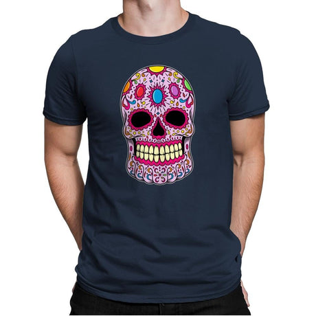 Infinity Calavera - Mens Premium T-Shirts RIPT Apparel Small / Midnight Navy