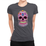 Infinity Calavera - Womens Premium T-Shirts RIPT Apparel Small / Heavy Metal