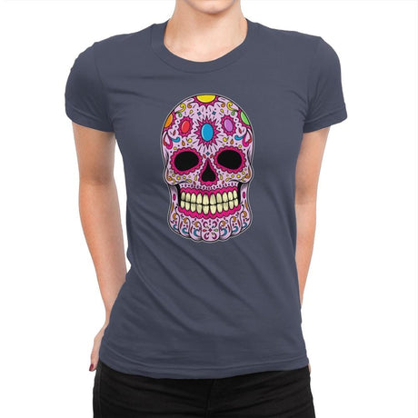 Infinity Calavera - Womens Premium T-Shirts RIPT Apparel Small / Indigo