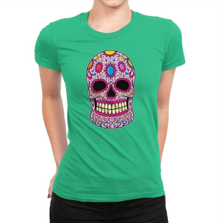 Infinity Calavera - Womens Premium T-Shirts RIPT Apparel Small / Kelly Green