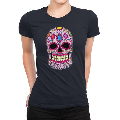 Infinity Calavera - Womens Premium T-Shirts RIPT Apparel Small / Midnight Navy