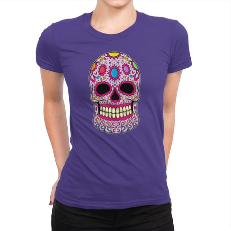 Infinity Calavera - Womens Premium T-Shirts RIPT Apparel Small / Purple Rush