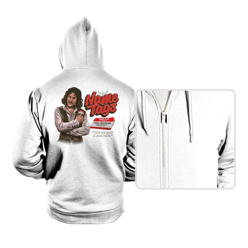 Inigo's Name Tags - Hoodies Hoodies RIPT Apparel Small / White