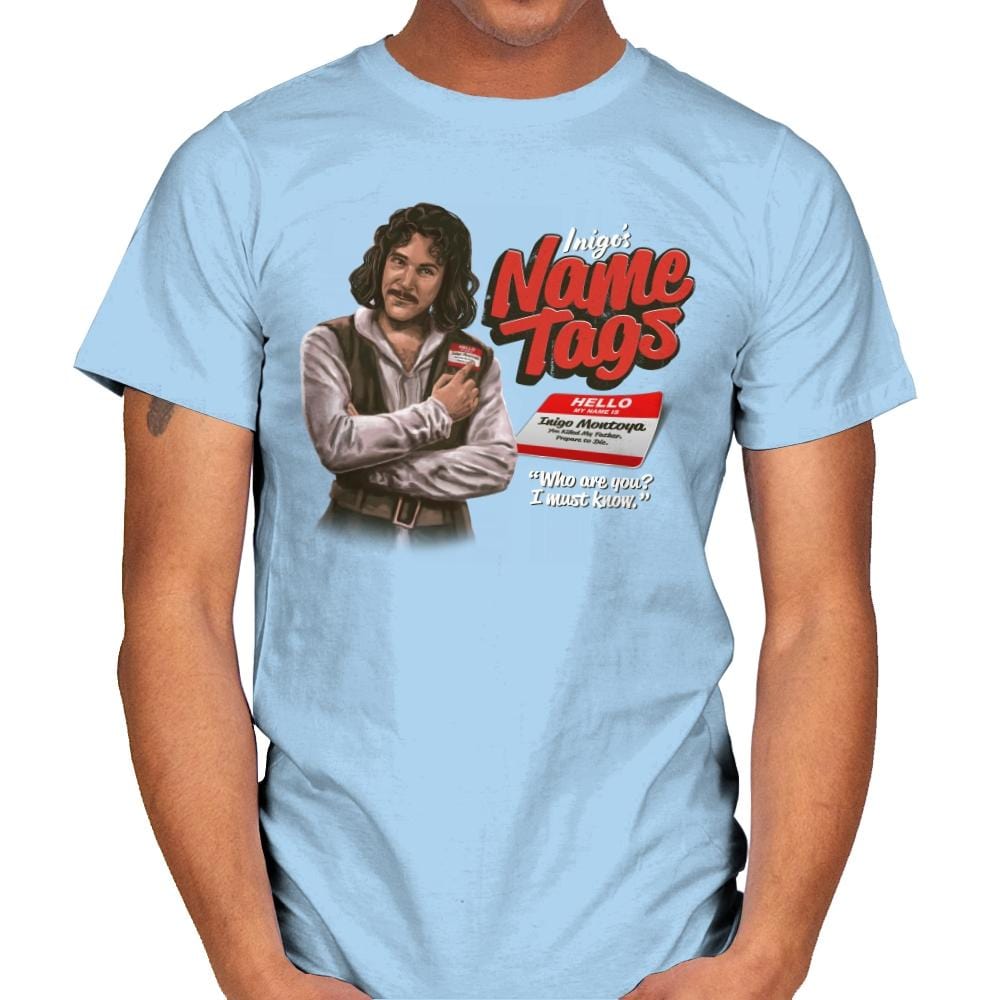 Inigo's Name Tags - Mens T-Shirts RIPT Apparel Small / Light Blue