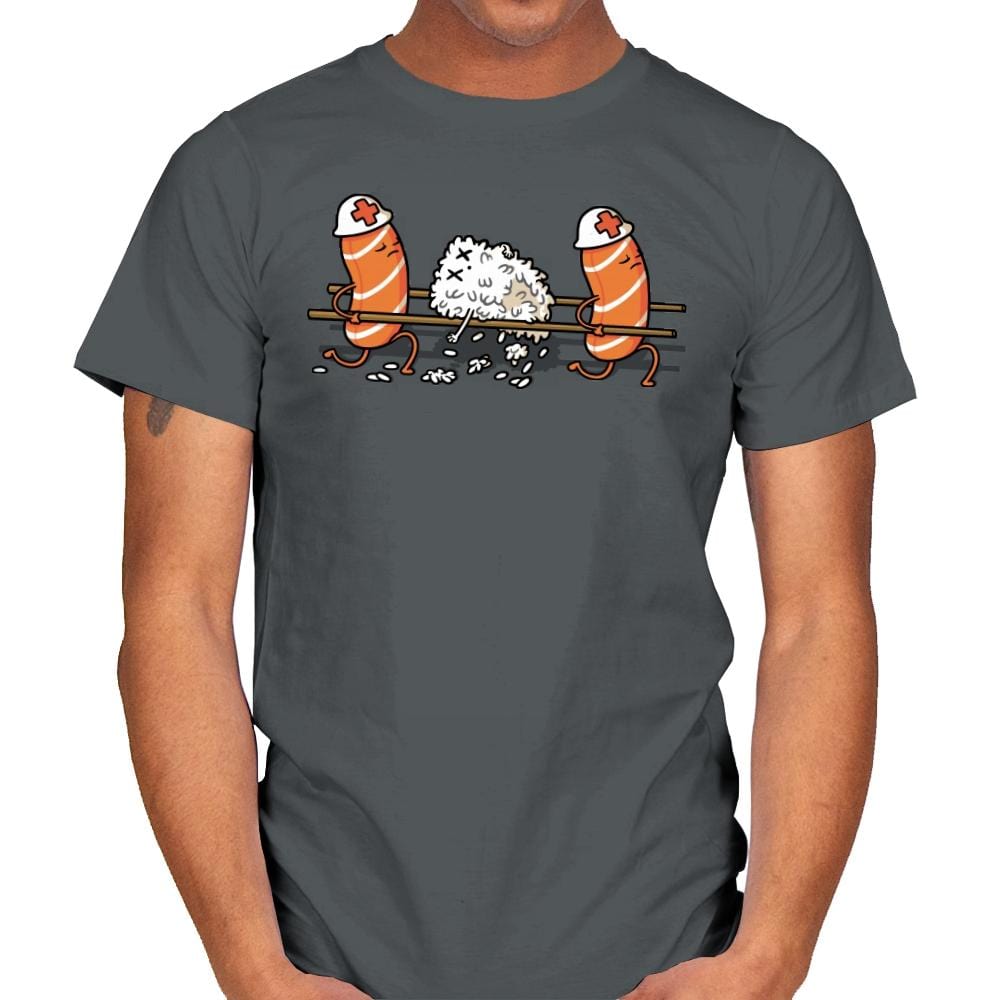 Injured Rice! - Mens T-Shirts RIPT Apparel Small / Charcoal