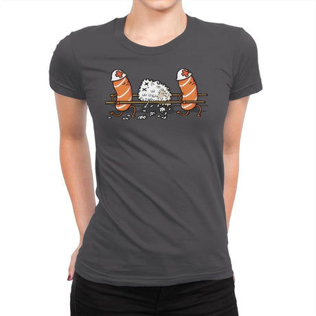 Injured Rice! - Womens Premium T-Shirts RIPT Apparel Small / Heavy Metal