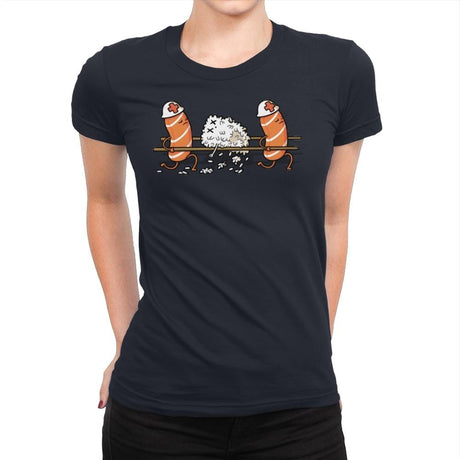 Injured Rice! - Womens Premium T-Shirts RIPT Apparel Small / Midnight Navy