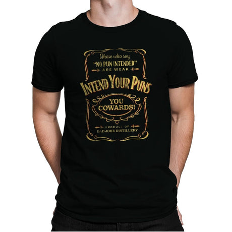 Intend Your Puns! - Mens Premium T-Shirts RIPT Apparel Small / Black