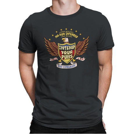 Intend Your Puns! - Mens Premium T-Shirts RIPT Apparel Small / Heavy Metal