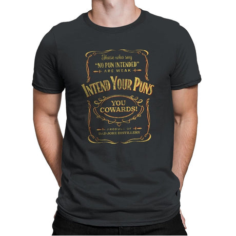 Intend Your Puns! - Mens Premium T-Shirts RIPT Apparel Small / Heavy Metal