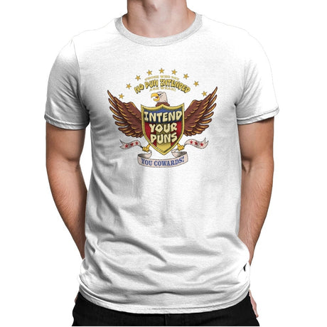 Intend Your Puns! - Mens Premium T-Shirts RIPT Apparel Small / White