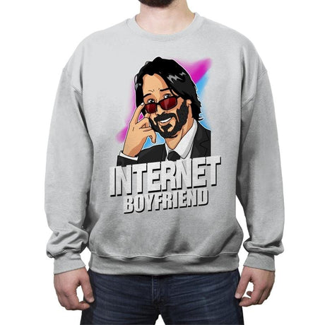 Internet Boyfriend - Crew Neck Sweatshirt Crew Neck Sweatshirt RIPT Apparel Small / Sport Gray