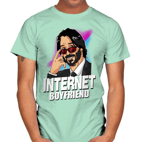 Internet Boyfriend - Mens T-Shirts RIPT Apparel Small / Mint Green
