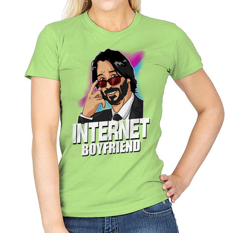 Internet Boyfriend - Womens T-Shirts RIPT Apparel Small / Mint Green