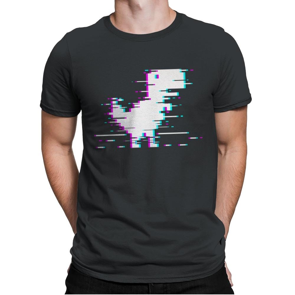 Internet Dino Glitch - Mens Premium T-Shirts RIPT Apparel Small / Heavy Metal