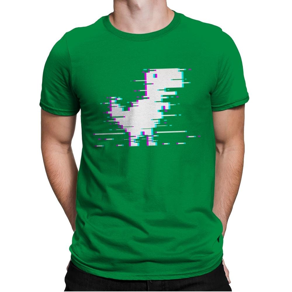 Internet Dino Glitch - Mens Premium T-Shirts RIPT Apparel Small / Kelly
