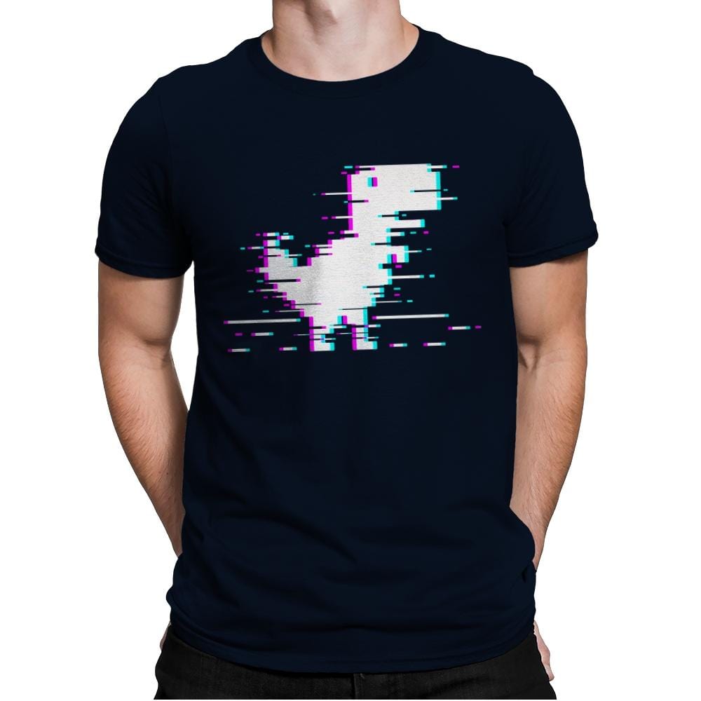Internet Dino Glitch - Mens Premium T-Shirts RIPT Apparel Small / Midnight Navy