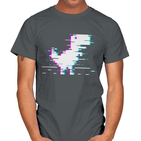 Internet Dino Glitch - Mens T-Shirts RIPT Apparel Small / Charcoal