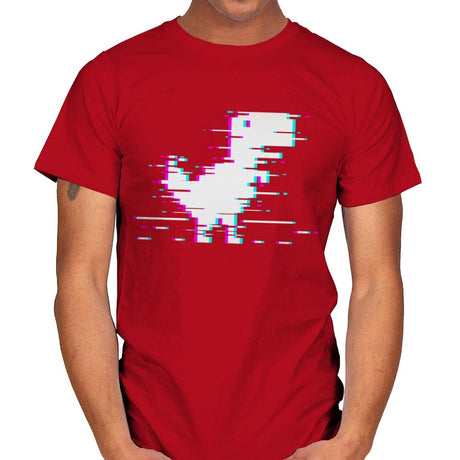 Internet Dino Glitch - Mens T-Shirts RIPT Apparel Small / Red