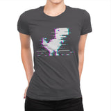 Internet Dino Glitch - Womens Premium T-Shirts RIPT Apparel Small / Heavy Metal