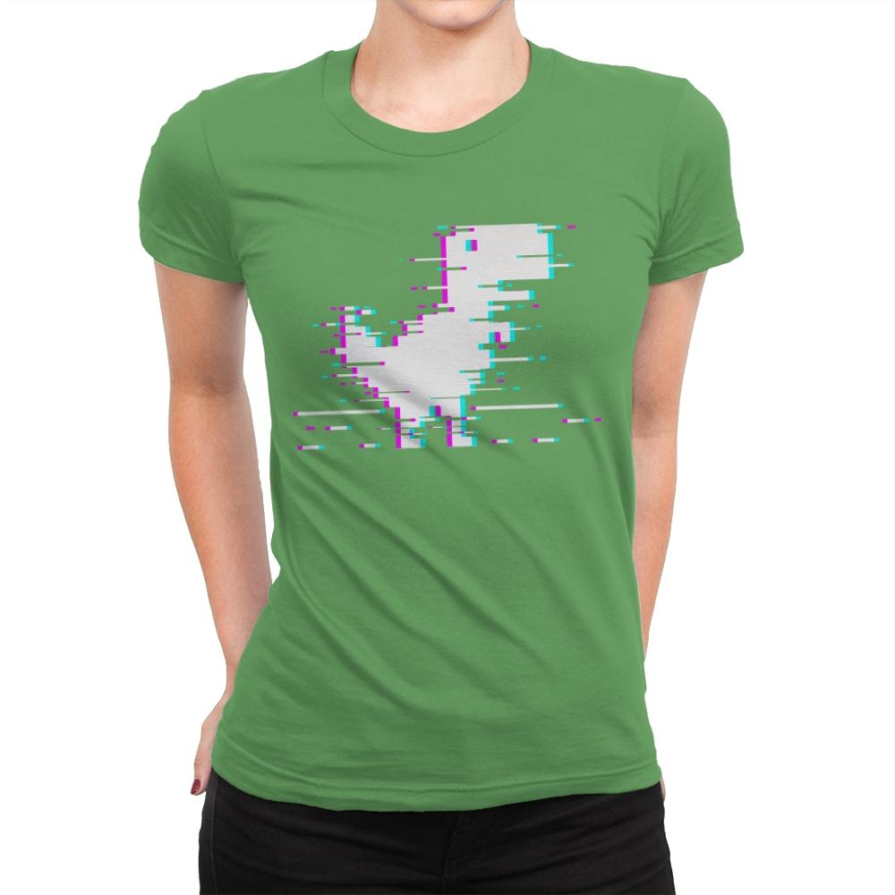 Internet Dino Glitch - Womens Premium T-Shirts RIPT Apparel Small / Kelly