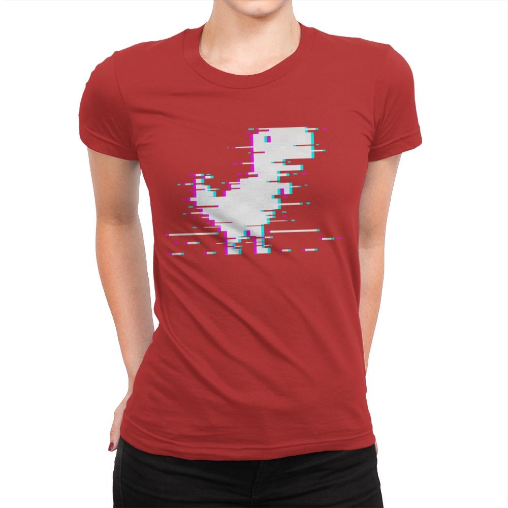 Internet Dino Glitch - Womens Premium T-Shirts RIPT Apparel Small / Red