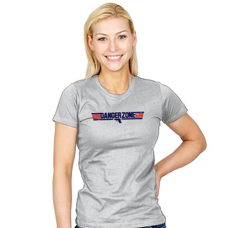 Into The Danger Zone Reprint - Womens T-Shirts RIPT Apparel Small / Silver