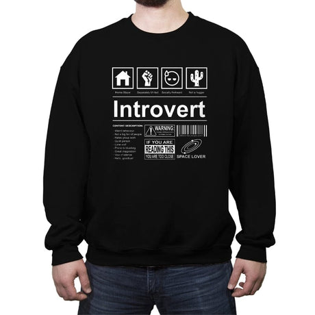 Introvert Label - Crew Neck Sweatshirt Crew Neck Sweatshirt RIPT Apparel Small / Black