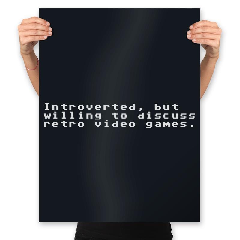 Introverted Retro Gamer - Prints Posters RIPT Apparel 18x24 / Black