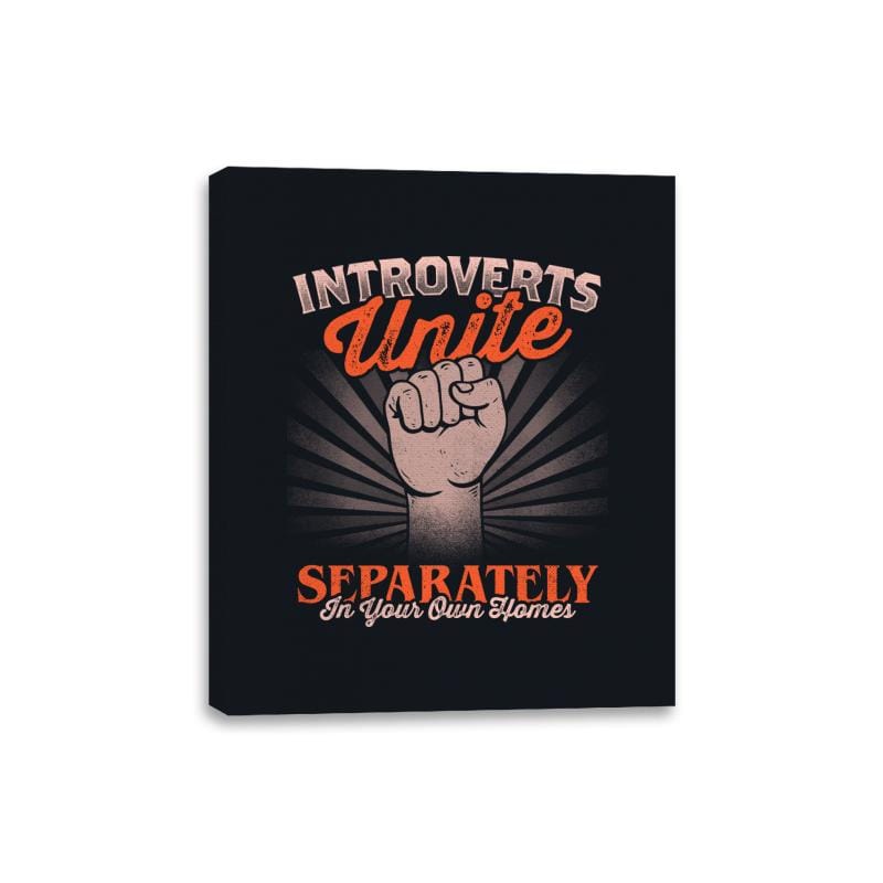 Introverts Unite Separately In Your Own Homes - Canvas Wraps Canvas Wraps RIPT Apparel 8x10 / Black