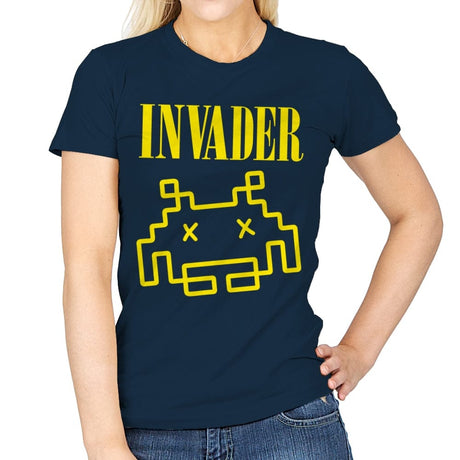 Invader - Shirt Club - Womens T-Shirts RIPT Apparel Small / Navy
